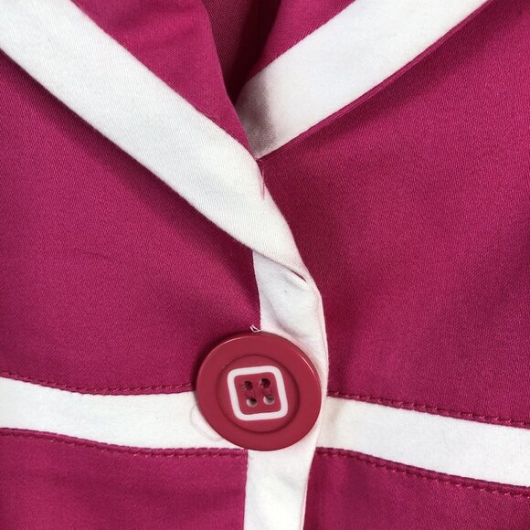 Vintage Giancarlo Ferrari Jacket Womens 4P Petite Hot Pink White Trim Preppy NEW - Picture 8 of 16